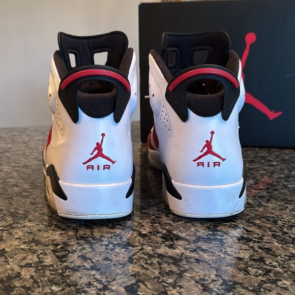 Air Jordan retro 6 Carmine Red and White Sneakers EUC 10.5 - Picture 4 of 17